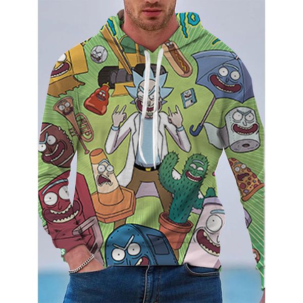 cartoon character printed mens 3d printed rick customized hoodie visual impact party punk gothic round neck american sweater hoodie, Black
cartoon character printed mens 3d printed rick customized hoodie visual impact party punk gothic round neck american sweater hoodie, Black