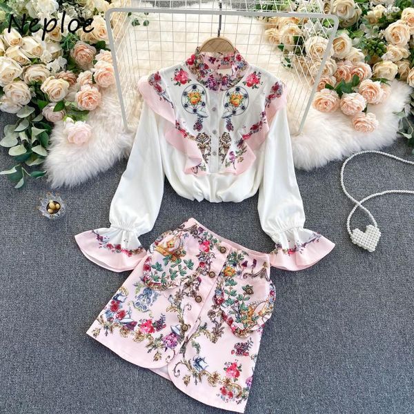 neploe vintage print slim 2 pcs women set stand collar flare long sleeve shirt + high waist hip a line skirt spring suit 210423, White
neploe vintage print slim 2 pcs women set stand collar flare long sleeve shirt + high waist hip a line skirt spring suit 210423, White