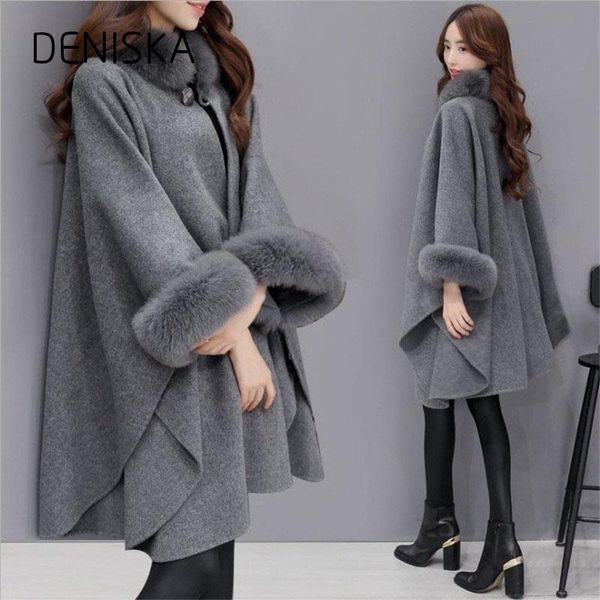women's trench coats deniska autumn and winter wear windbreaker fur collar long woolen coat female temperament cloak shawl, Tan;black
women's trench coats deniska autumn and winter wear windbreaker fur collar long woolen coat female temperament cloak shawl, Tan;black