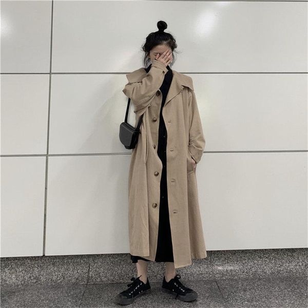 women's trench coats hzirip early autumn khaki solid all-match elegant chic office lady windbreaker gentle simple long coat, Tan;black
women's trench coats hzirip early autumn khaki solid all-match elegant chic office lady windbreaker gentle simple long coat, Tan;black
