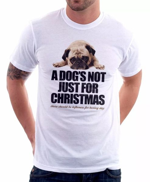 A DOG's not just for Christmas PUG funny white printed t-shirt 9227, White;black
A DOG's not just for Christmas PUG funny white printed t-shirt 9227, White;black