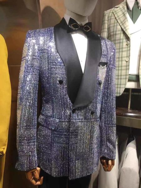 men's suits & blazers 2021 tailor made fashion shiny blue wedding suits for men slim fit black lapel classic groom man party tuxed, White;black
men's suits & blazers 2021 tailor made fashion shiny blue wedding suits for men slim fit black lapel classic groom man party tuxed, White;black