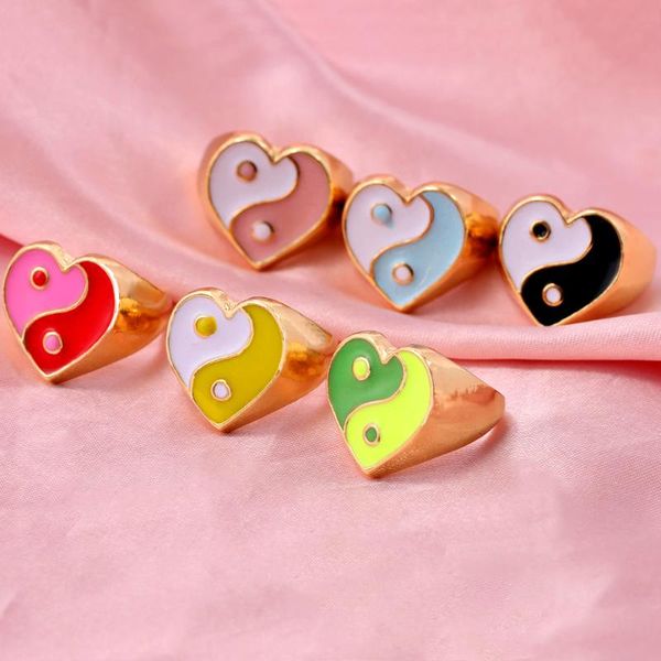wedding rings flatfoosie enamel heart chunky gold silver color flowers yin yang for women jewelry gift, Slivery;golden
wedding rings flatfoosie enamel heart chunky gold silver color flowers yin yang for women jewelry gift, Slivery;golden