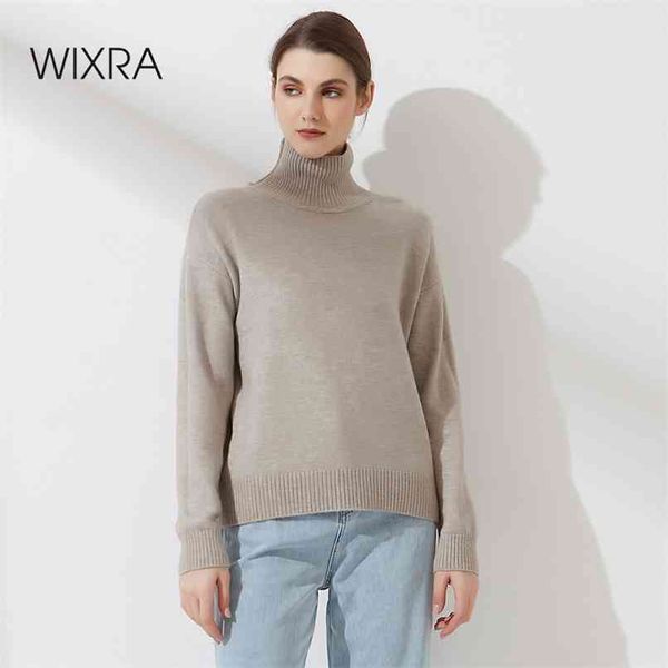 wixra women turtleneck sweater autumn winter thick long sleeve high-collar pull jumper loose warm femme 210811, White;black
wixra women turtleneck sweater autumn winter thick long sleeve high-collar pull jumper loose warm femme 210811, White;black