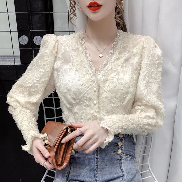 women's blouses & shirts coigarsam blouse women autumn 2021 full sleeve lantern hollow out v-neck blusas womens and, White
women's blouses & shirts coigarsam blouse women autumn 2021 full sleeve lantern hollow out v-neck blusas womens and, White
