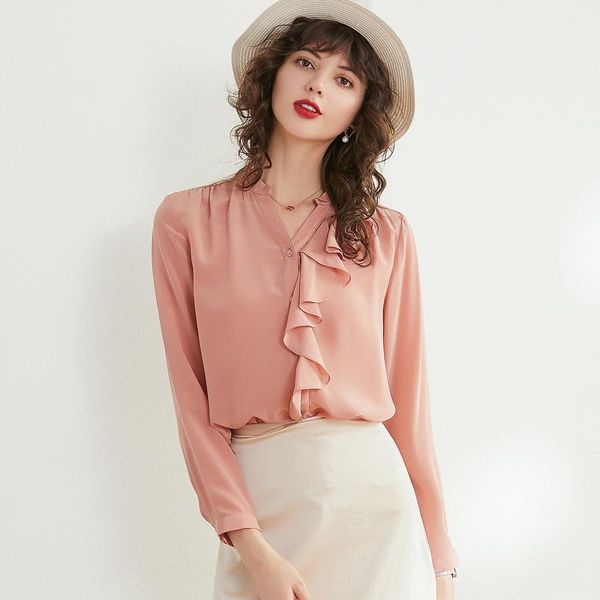 women's blouses & shirts 100% genuine silk female spring auutmn 2021 elegant blouse for women camisa femenina zjt2239, White
women's blouses & shirts 100% genuine silk female spring auutmn 2021 elegant blouse for women camisa femenina zjt2239, White