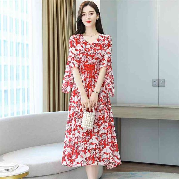 french first love style lotus leaf sleeve print dress summer the temperament chiffon dress evening dresses long luxury 210507, Black;gray
french first love style lotus leaf sleeve print dress summer the temperament chiffon dress evening dresses long luxury 210507, Black;gray