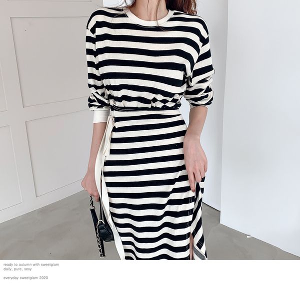 casual dresses o-neck women striped long fashion full sleeve lace-up female autumn split sweater knitted iamj, Black;gray
casual dresses o-neck women striped long fashion full sleeve lace-up female autumn split sweater knitted iamj, Black;gray