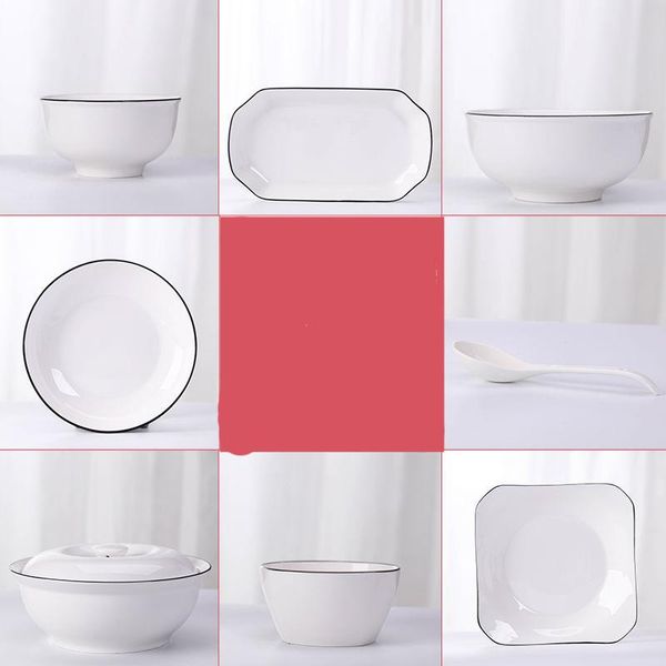 bowls black edged dishes household dinner bowl cutlery plate set simple japanese noodle soup ceramic rice ramen
bowls black edged dishes household dinner bowl cutlery plate set simple japanese noodle soup ceramic rice ramen