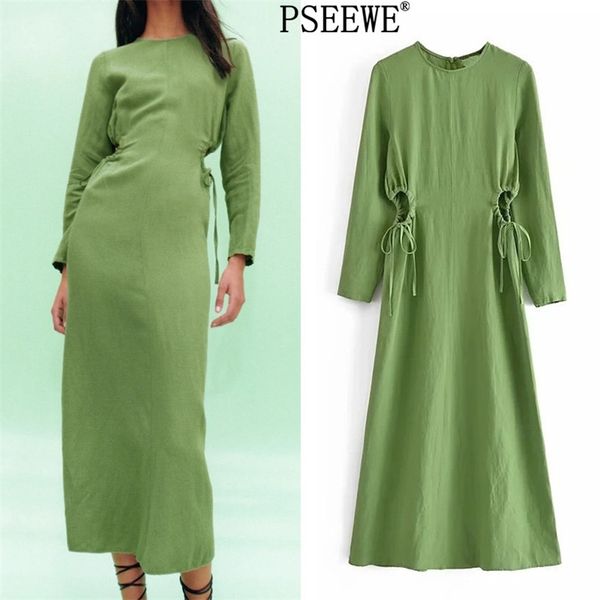 dress woman green cut out long women elegant midi sleeve es ladies adjustable tied casual es 210519, Black;gray
dress woman green cut out long women elegant midi sleeve es ladies adjustable tied casual es 210519, Black;gray