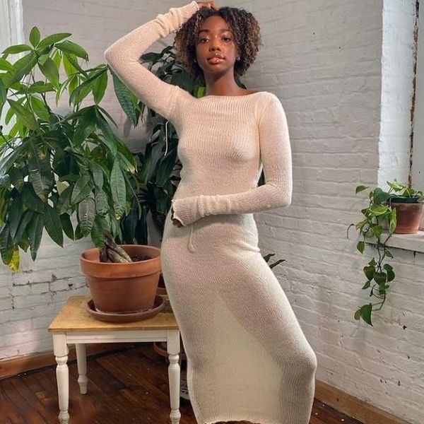 casual dresses women knitted long sweater dress autumn winter 2021 sleeve slim bodycon maxi knitwear vestidos streetwear yuqung, Black;gray
casual dresses women knitted long sweater dress autumn winter 2021 sleeve slim bodycon maxi knitwear vestidos streetwear yuqung, Black;gray