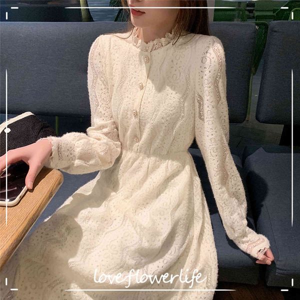 french vintage dress women spring long sleeve lace dress korean o-neck fariy elegant retro dress female button 210521, Black;gray
french vintage dress women spring long sleeve lace dress korean o-neck fariy elegant retro dress female button 210521, Black;gray