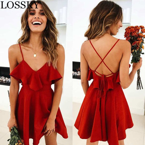 summer strap white mini dress blackless ruffles v neck women red vintage party christmas ladies sundress 210520, Black;gray
summer strap white mini dress blackless ruffles v neck women red vintage party christmas ladies sundress 210520, Black;gray