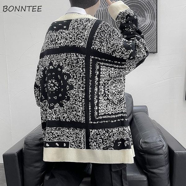 men's sweaters cardigan men patchwork knitted coats single breasted retro streetwear spring autumn sweater mens vintage harajuku couple, White;black
men's sweaters cardigan men patchwork knitted coats single breasted retro streetwear spring autumn sweater mens vintage harajuku couple, White;black