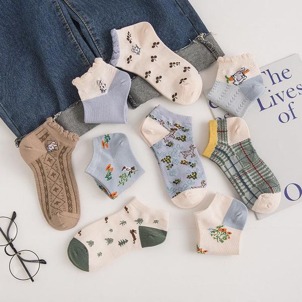 men's socks 5 pairs of summer thin cotton japanese small fresh floral invisible boat, Black
men's socks 5 pairs of summer thin cotton japanese small fresh floral invisible boat, Black