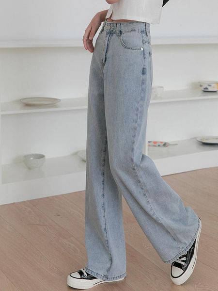women's jeans summer thin light color loose high waist pants wide legs straight tube mopping ice oxygen bar women, Blue
women's jeans summer thin light color loose high waist pants wide legs straight tube mopping ice oxygen bar women, Blue