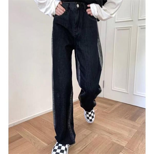 women's jeans high waist black loose washed for women plus size wide leg vintage quality female straight denim pants, Blue
women's jeans high waist black loose washed for women plus size wide leg vintage quality female straight denim pants, Blue