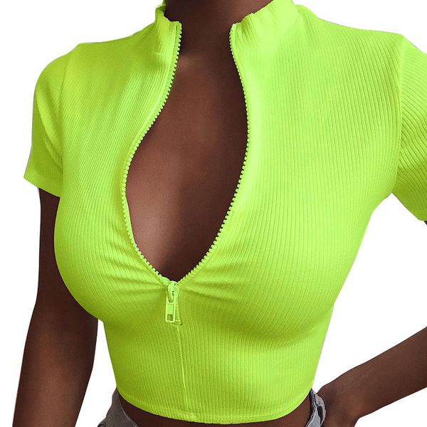 women crop zipper short sleeve t shirts ladies v neck summer fashion female shirts girls casual tees 050718, White
women crop zipper short sleeve t shirts ladies v neck summer fashion female shirts girls casual tees 050718, White