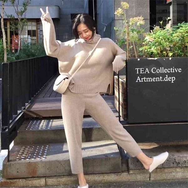 knitted tracksuit sweater pullover two piece set women 2 pants casual suit female chandal mujer 2 piezas 210514, White
knitted tracksuit sweater pullover two piece set women 2 pants casual suit female chandal mujer 2 piezas 210514, White