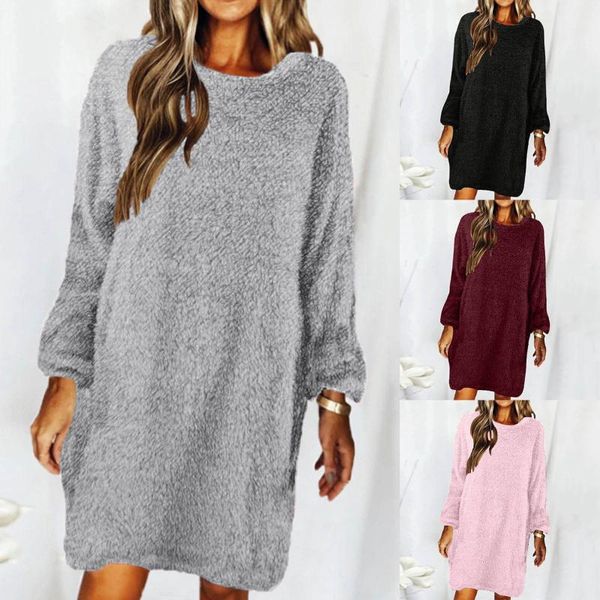 casual dresses autumn and winter women long sleeve loose plush pullover sweater dress comfortable soft jumper sweaters 3xl, Black;gray
casual dresses autumn and winter women long sleeve loose plush pullover sweater dress comfortable soft jumper sweaters 3xl, Black;gray