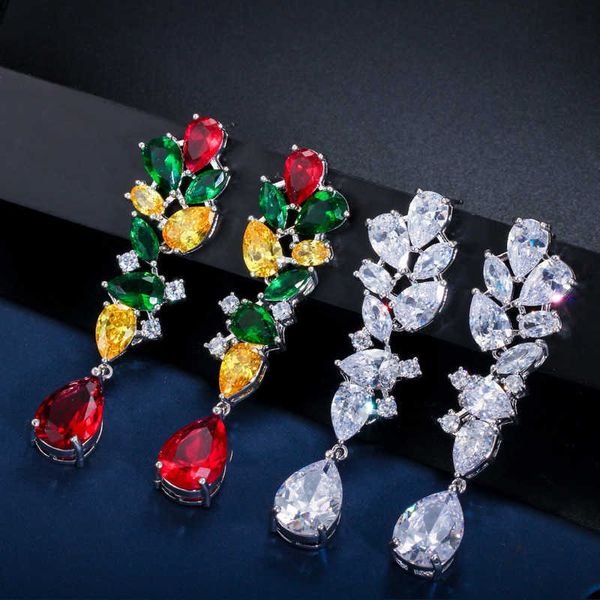 designer multicolor cubic zirconia leaf flower dangle water drop long ladies fashion wedding party earrings cz631 210714, Silver
designer multicolor cubic zirconia leaf flower dangle water drop long ladies fashion wedding party earrings cz631 210714, Silver