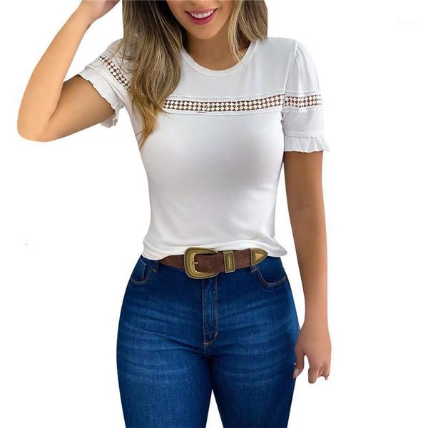 ladies 2020 summer women pullover plain short sleeve o neck hollow out t-shirts fashion casual clothing slim tee white black1
ladies 2020 summer women pullover plain short sleeve o neck hollow out t-shirts fashion casual clothing slim tee white black1