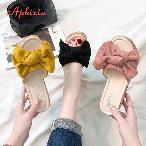 aphixta 7cm or 9cm summer women wedge slippers platform appliques bow beach antiskid female sandals clog shoes slides women k731, Black
aphixta 7cm or 9cm summer women wedge slippers platform appliques bow beach antiskid female sandals clog shoes slides women k731, Black