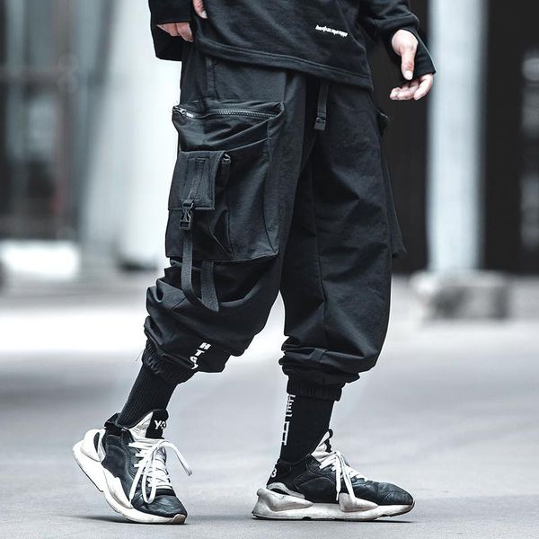 men's pants pocket big cargo streetwear mens joggers ankle-length harajuku fashion bb85, Black
men's pants pocket big cargo streetwear mens joggers ankle-length harajuku fashion bb85, Black