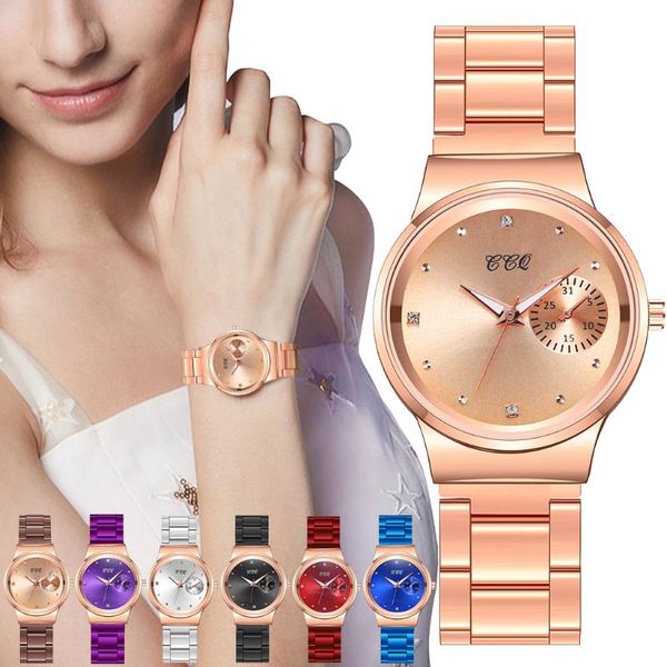 wristwatches ccq stainless steel watches charm diamond fashion ladies female quartz clock montre femme, Slivery;brown
wristwatches ccq stainless steel watches charm diamond fashion ladies female quartz clock montre femme, Slivery;brown