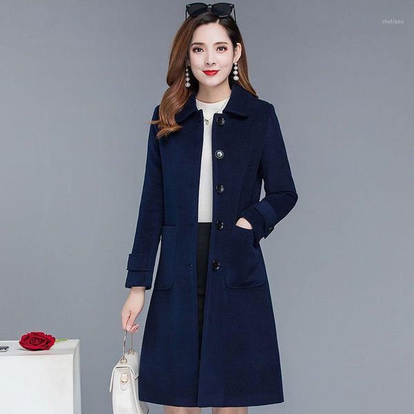 women's wool & blends high-quality woolen long coats retro plus size 5xl winter slim ladies vintage solid casual outerwear, Black
women's wool & blends high-quality woolen long coats retro plus size 5xl winter slim ladies vintage solid casual outerwear, Black