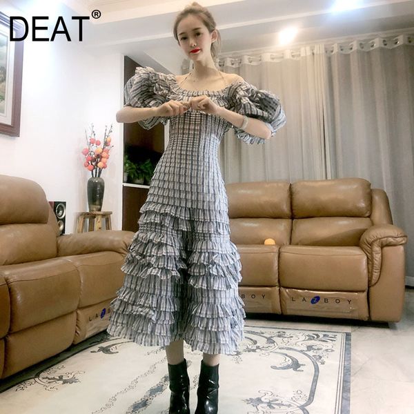 women dress gray striped ruffles high waist round neck short lantern sleeve slim fit fashion tide summer 7e1212 210421, Black;gray
women dress gray striped ruffles high waist round neck short lantern sleeve slim fit fashion tide summer 7e1212 210421, Black;gray