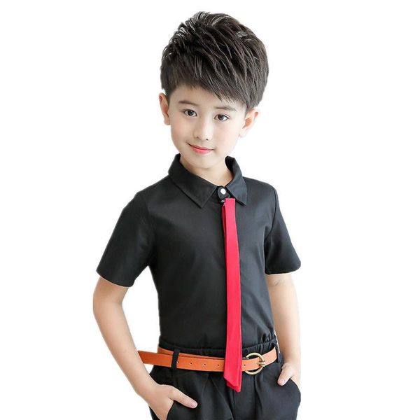 shirts 2021 summer children boys with necktie teenage formal solid school blouses kids clothes, White;black
shirts 2021 summer children boys with necktie teenage formal solid school blouses kids clothes, White;black