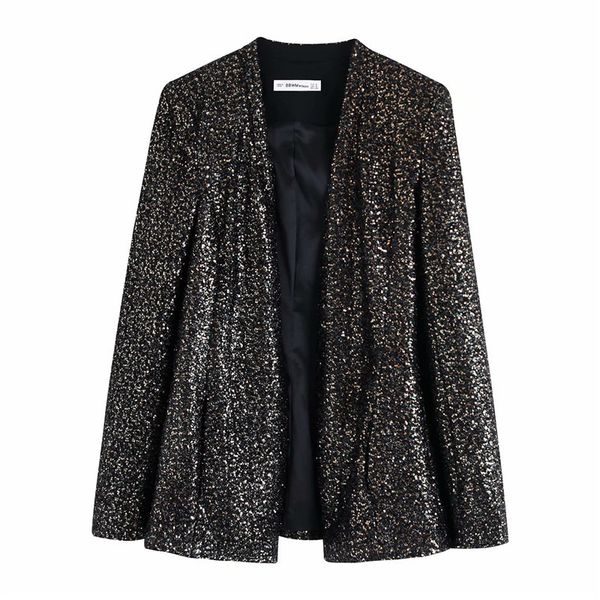 evfer women autumn fashion shinny sequined za black long blazers cardigan stylish ladies none button club jackets outwear chic 210421, White;black
evfer women autumn fashion shinny sequined za black long blazers cardigan stylish ladies none button club jackets outwear chic 210421, White;black