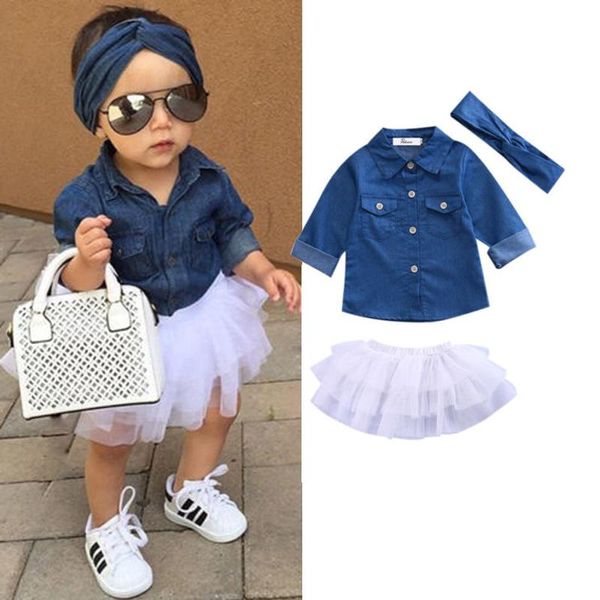 clothing sets 1-5 years fashion baby girls outfit clothes denim long sleeve shirt+tutu tulle skirts headbands 3pcs lovely spring, White
clothing sets 1-5 years fashion baby girls outfit clothes denim long sleeve shirt+tutu tulle skirts headbands 3pcs lovely spring, White