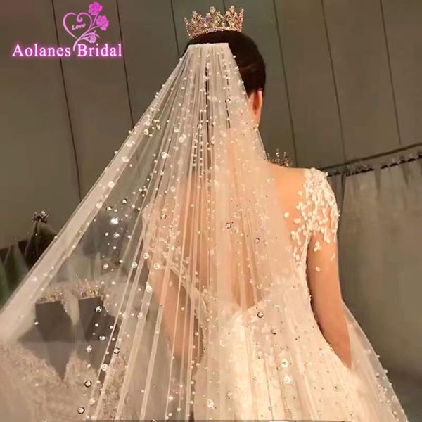 bridal veils one layer wedding veil 3m x3.5m pearls long glude crystals cathedral with metal comb orignal champange, Black
bridal veils one layer wedding veil 3m x3.5m pearls long glude crystals cathedral with metal comb orignal champange, Black
