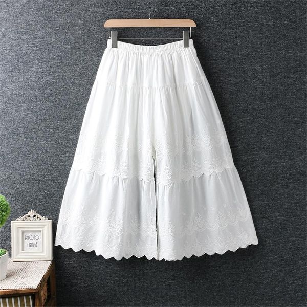 summer women clothing embroidery loose skirt pants female elastic waist wide leg casual capris mujer pantalones women's &, Black;white
summer women clothing embroidery loose skirt pants female elastic waist wide leg casual capris mujer pantalones women's &, Black;white