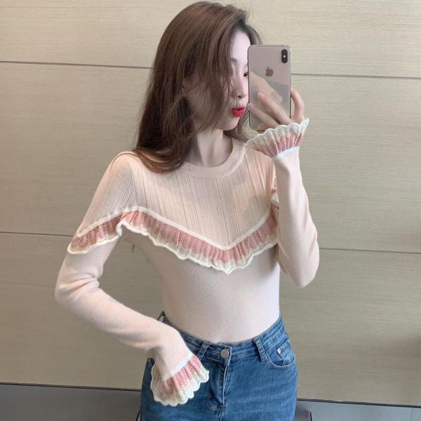 women's sweaters autumn patchwork knitted sweater women pullovers long flare sleeve fashion knitwear winter sweet vintage female, White;black
women's sweaters autumn patchwork knitted sweater women pullovers long flare sleeve fashion knitwear winter sweet vintage female, White;black