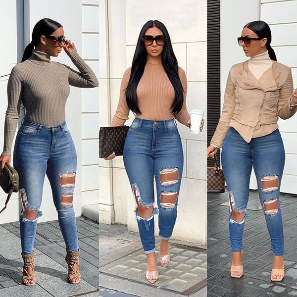 jean women high waist casual washed distressed hole jeans stretch skinny ladies street denim pencil pants, Blue
jean women high waist casual washed distressed hole jeans stretch skinny ladies street denim pencil pants, Blue