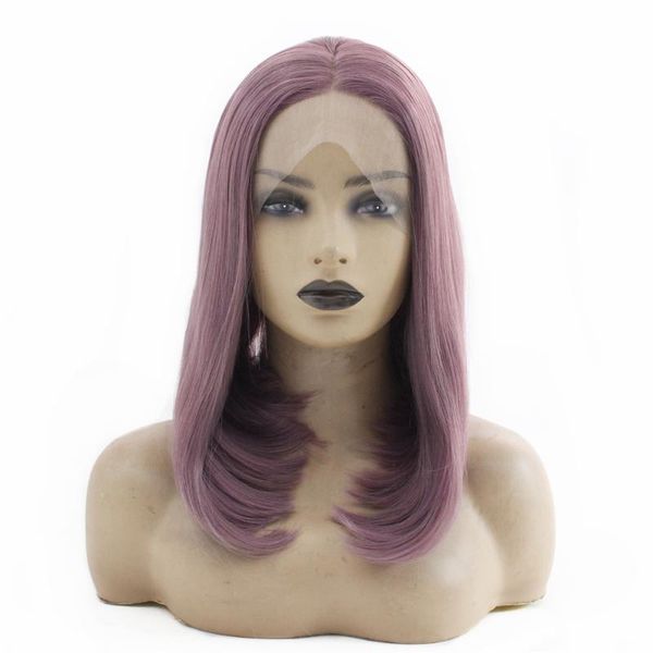 cosplay purple color short straight bob wig middle part synthetic lace front wigs heat resistant fiber hair fashion party, Black
cosplay purple color short straight bob wig middle part synthetic lace front wigs heat resistant fiber hair fashion party, Black