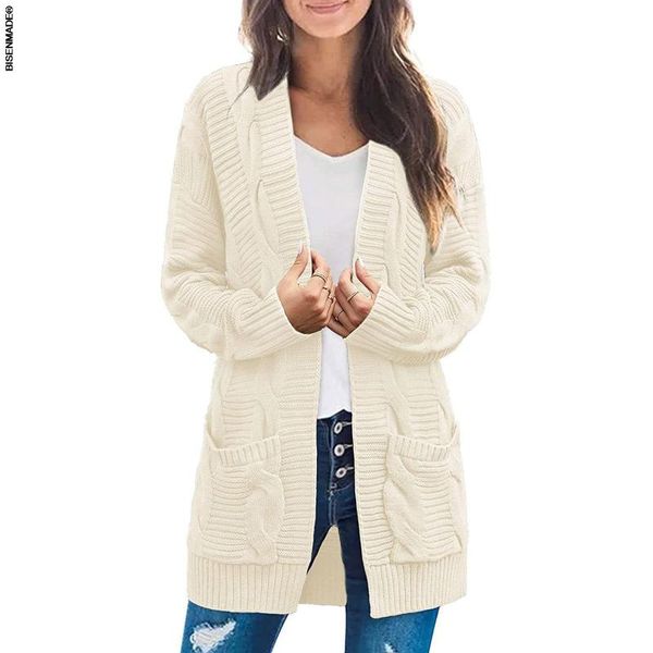 women's knits & tees twist cardigan 2021 autumn winter female two pockets twisted long sweater, White
women's knits & tees twist cardigan 2021 autumn winter female two pockets twisted long sweater, White