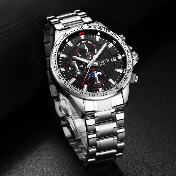 wristwatches fashion men's watches mens watch stainless steel quartz analog waterproof chronograph relogio masculino, Slivery;brown
wristwatches fashion men's watches mens watch stainless steel quartz analog waterproof chronograph relogio masculino, Slivery;brown