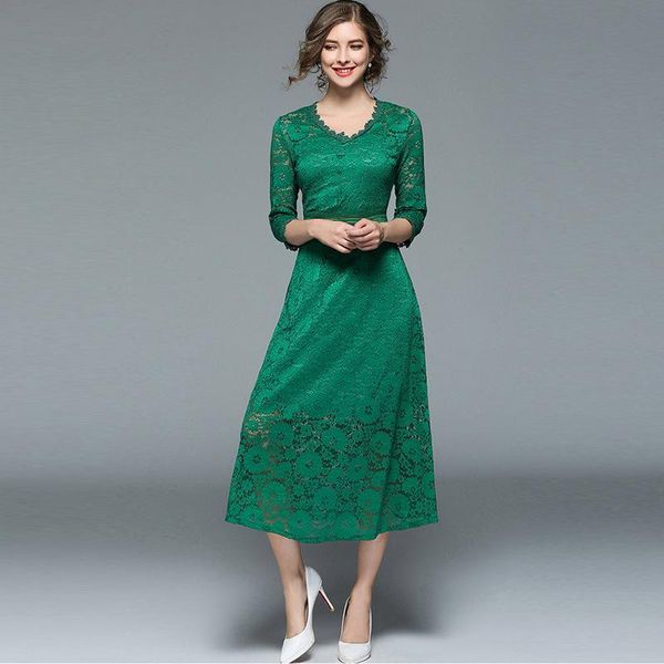 casual dresses la maxza office lady a-line lace women dress hollow outpatchwork v-neck vestidos, Black;gray
casual dresses la maxza office lady a-line lace women dress hollow outpatchwork v-neck vestidos, Black;gray