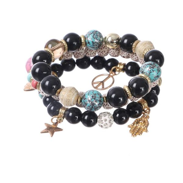 beaded, strands women fashion bohemian mmultiple combination elastic imitation stone natural beaded bracelet ladies jewelry, Black
beaded, strands women fashion bohemian mmultiple combination elastic imitation stone natural beaded bracelet ladies jewelry, Black
