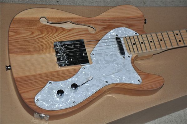 6 strings natural semi-hollow electric guitar with mahogany body, maple fretboard 
6 strings natural semi-hollow electric guitar with mahogany body, maple fretboard