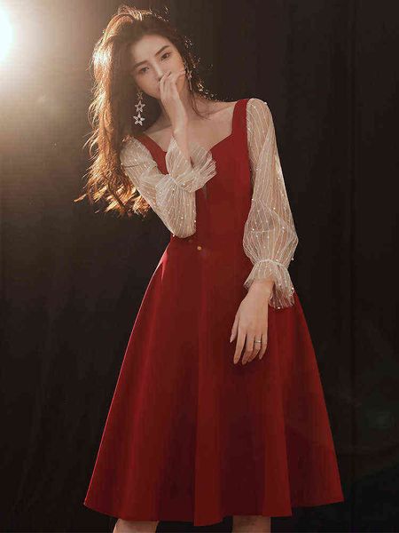 luxury street style dresses bridal toast autumn return atmosphere wedding long sleeve engagement french small can wear at ordinary tim, Black;pink
luxury street style dresses bridal toast autumn return atmosphere wedding long sleeve engagement french small can wear at ordinary tim, Black;pink