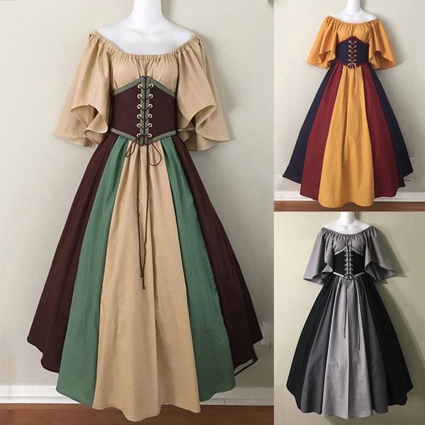 party dresses fashion gown vintage dress cosplay evening night formal long ladies medieval retro style stitching waist, White;black
party dresses fashion gown vintage dress cosplay evening night formal long ladies medieval retro style stitching waist, White;black