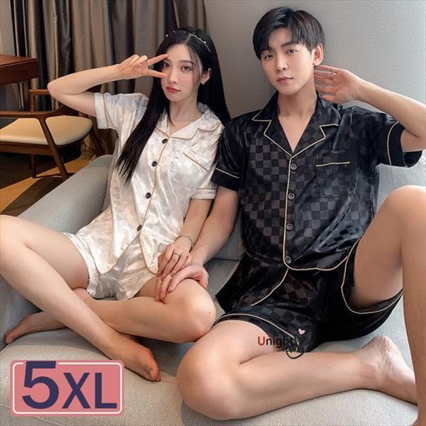 5xl summer short couple women sleepwear pajamas lover silk men 2pc plus size set home pijama hombre, Black;red
5xl summer short couple women sleepwear pajamas lover silk men 2pc plus size set home pijama hombre, Black;red