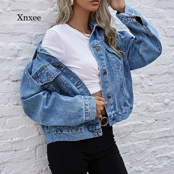 women's jackets spring and autumn denim jacket korean coat fashion casual solid color lapel loose all-match clothing, Black;brown
women's jackets spring and autumn denim jacket korean coat fashion casual solid color lapel loose all-match clothing, Black;brown