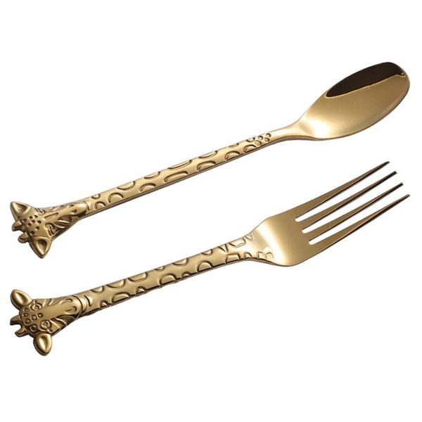 forks 2pcs dessert spoon and fork set stainless steel mixing cartoon cake for home restaurant (golden)
forks 2pcs dessert spoon and fork set stainless steel mixing cartoon cake for home restaurant (golden)