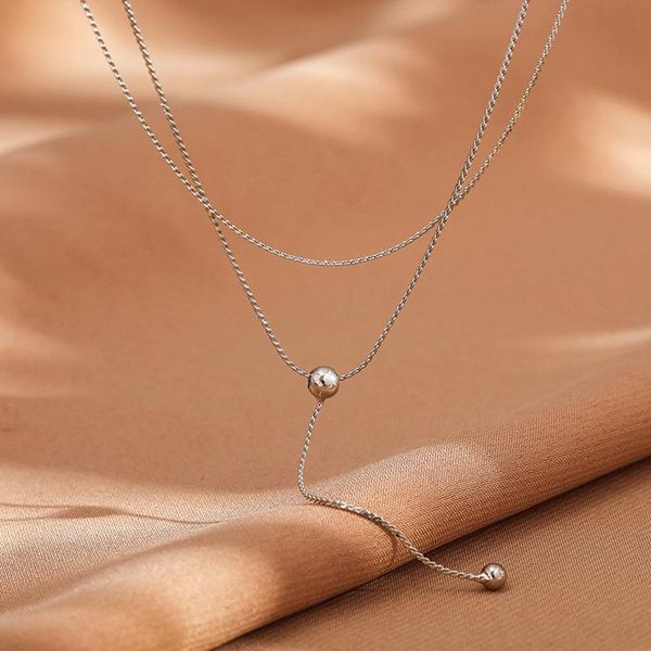 pendant necklaces fashion simple double round bead necklace elegant ladies wedding engagement charm jewelry women's party accessories, Silver
pendant necklaces fashion simple double round bead necklace elegant ladies wedding engagement charm jewelry women's party accessories, Silver